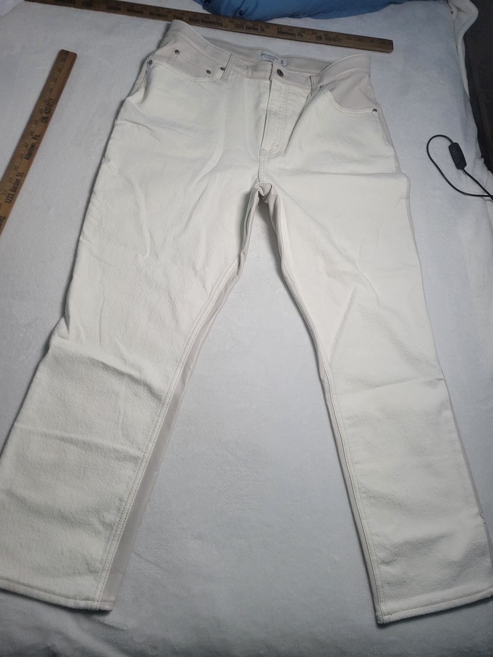 Abercrombie And Fitch Jeans In Front Faux Leather In Back 33x16s
